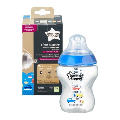 Tommee Tippee Closer To Nature cumisüveg 260ml színes 0+ Kék