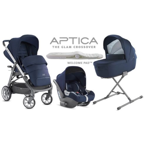 Inglesina Aptica Quattro 4in1 babakocsi szett I-Size Darwin hordozóval - Portland Blue