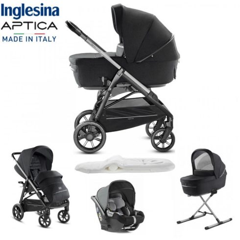 Inglesina Aptica Quattro 4in1 babakocsi szett I-Size Darwin hordozóval - Mystic Black