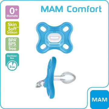 MAM Comfort szilikoncumi 0+ kék