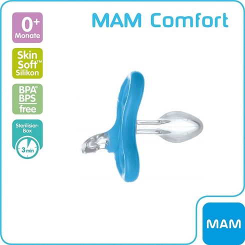 MAM Comfort szilikoncumi 0+ kék