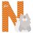Sevi Fa betű állatos - N narancs