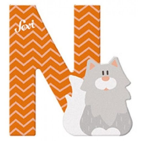Sevi Fa betű állatos - N narancs