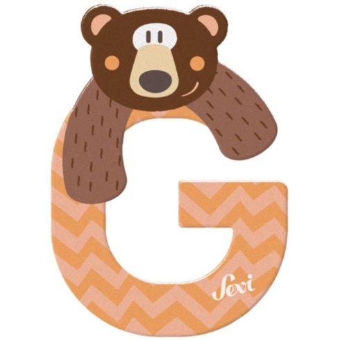 Sevi Fa betű állatos - G pasztell narancs