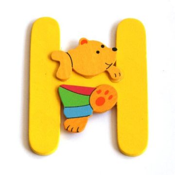 Fa betű H - sárga maci