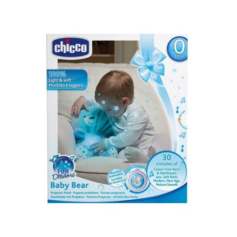 Chicco Baby Bear plüss maci projektor kék 