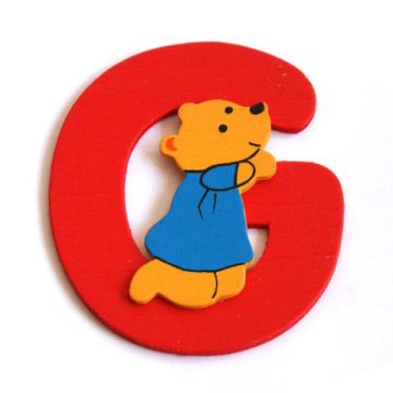 Fa betű G - piros maci