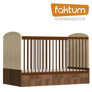   Faktum Makaó átalakítható 140-es babaágy + ágyneműtartó - szilva/juhar