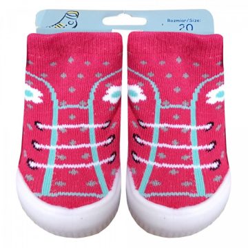 YO! Lány zoknicipő 21-es rózsaszín fűzős