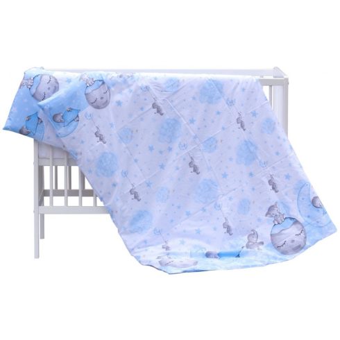 Baby Shop 5 részes babaágynemű - kék elefántok
