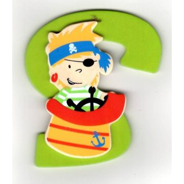 Fa betű S - zöld  kalóz