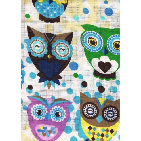 Mintás textil pelenka 1db-os - színes baglyok