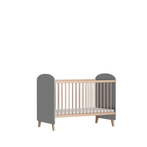 Faktum Colette Szürke 60*120-as babaágy - Arctic szürke/Sonoma tölgy 