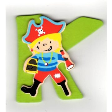 Fa betű K - zöld  kalóz