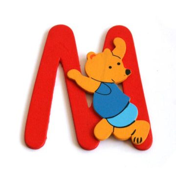 Fa betű M - piros maci