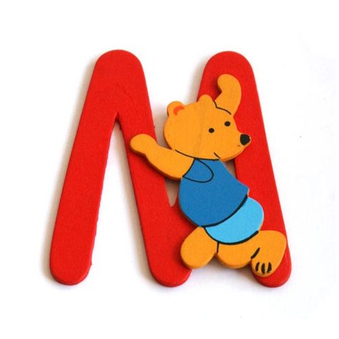 Fa betű M - piros maci