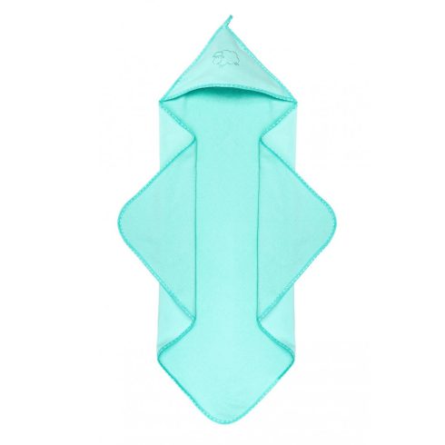 Kapucnis fürdőlepedő 80*80 cm - bárány türkiz