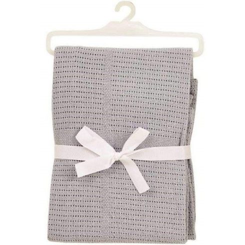 BabyDan Horgolt pamut takaró - szürke