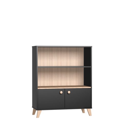 Faktum Colette Antracit széles nyitott tároló - Antracit szürke/Sonoma tölgy