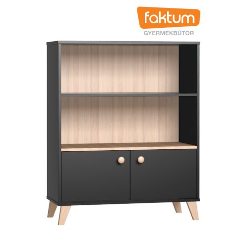 Faktum Colette Antracit széles nyitott tároló - Antracit szürke/Sonoma tölgy