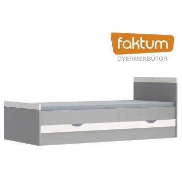   Faktum Alda Selyemszürke 90X200-as ifjúsági ágy +  ágyneműtartó - Arctic szürke/selyemfényű fehér