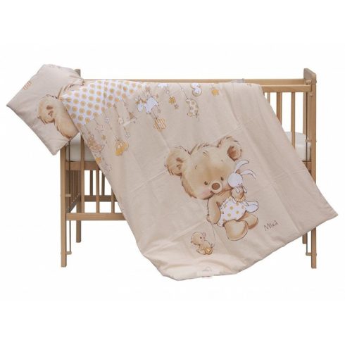 Baby Shop 3 részes ágynemű garnitúra - barack "Mika" maci