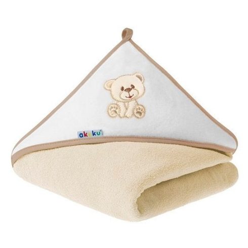 Kapucnis fürdőlepedő 100*100 cm - Maci bézs