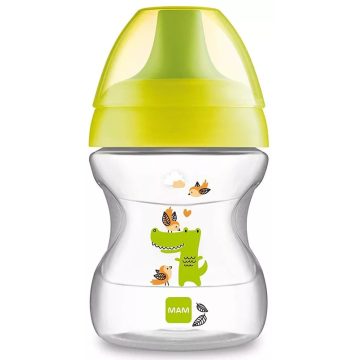   MAM Learn to drink cup - ivástanuló pohár 190 ml 6+ - sárga/zöld krokodil