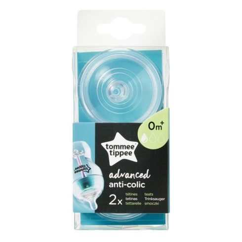 Tommee Tippee Advanced Anti-Colic+ 2db-os szilikon 0+ etetőcumi - lassú folyású