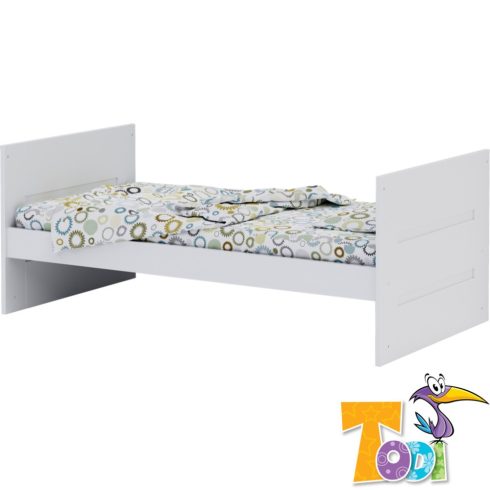 Todi White Bunny 70×140-es átalakítható babaágy - erezett fehér /magasfényű fehér