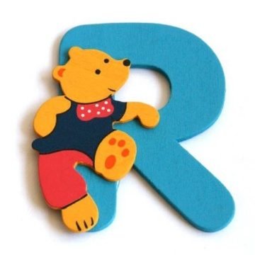 Fa betű R - kék maci