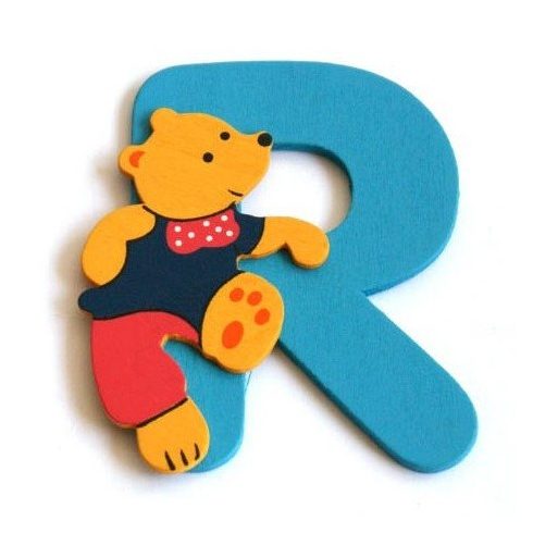 Fa betű R - kék maci