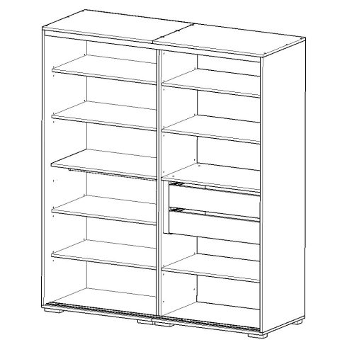 Todi Magic gardróbszekrény 180-as szilfa/fényes fehér