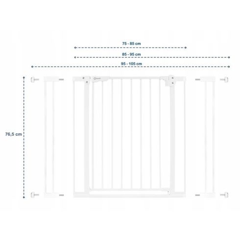 Lionelo Truus Slim biztonsági rács 75-105 cm - fehér