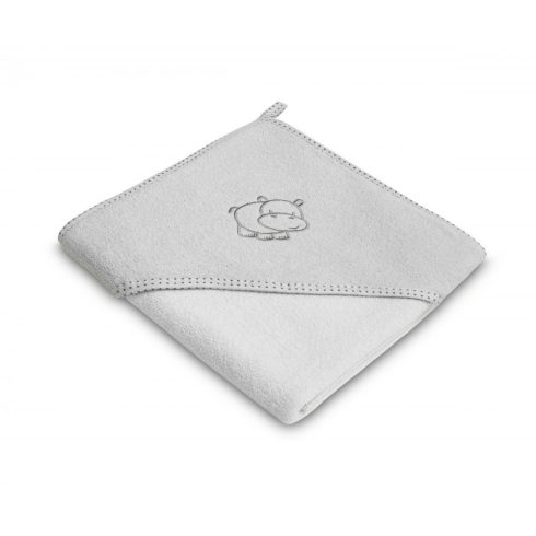 Kapucnis fürdőlepedő 80*80 cm - viziló szürke