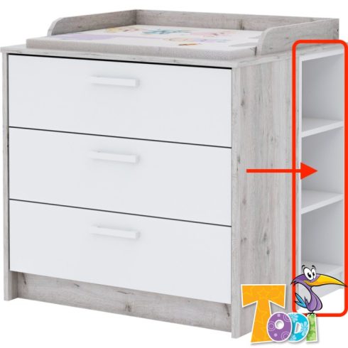 Todi Bee – nyitott polc a pelenkázó toldalék alá