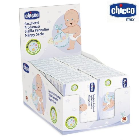 Chicco tárolószatyor használt pelenkákhoz - illatosított 50 db  0h +