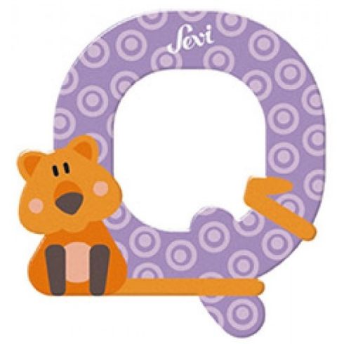 Sevi Fa betű állatos - Q lila