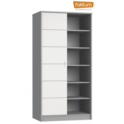 Faktum Alda Selyemszürke 2 osztású szekrény - Arctic szürke / selyemfényű fehér 