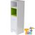 Todi Bianco keskeny nyitott polcos + 1 ajtós szekrény - bordázott fehér/zöld